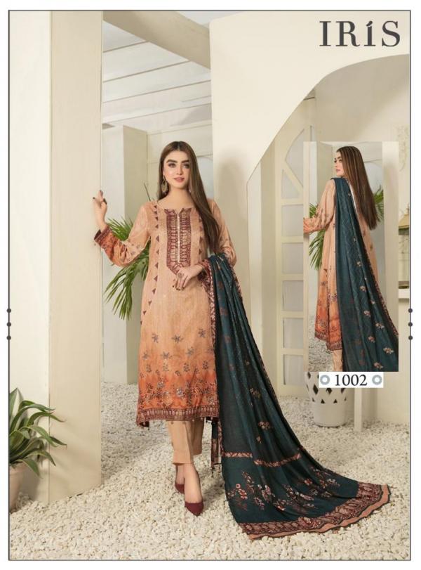 Iris Afsana Karachi Cotton Exclusive Designers Dress  Material